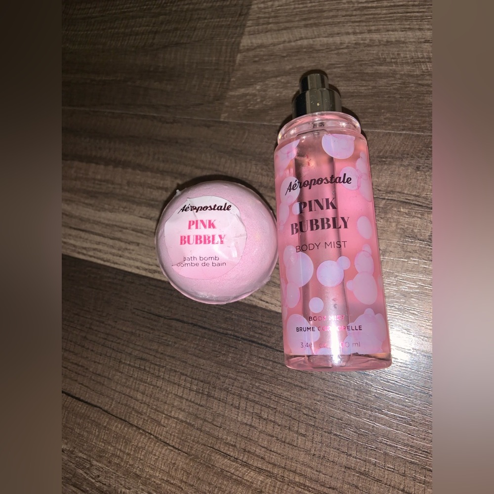 Aeropostale Pink Bubbly, Pink Body Mist and Bath Bomb